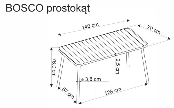 Bosco asztal, téglalap alakú (Szín: Fehér)