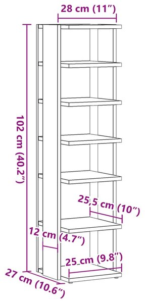 2 db antik fa színű szerelt fa cipőszekrény 28 x 27 x 102 cm