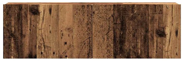 Antik fa színű szerelt fa fali TV-szekrény 100 x 30 x 30 cm