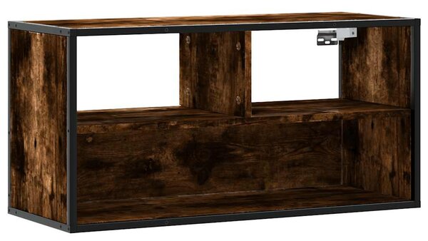 Füstös tölgy színű szerelt fa és fém TV-szekrény 80x31x39,5 cm