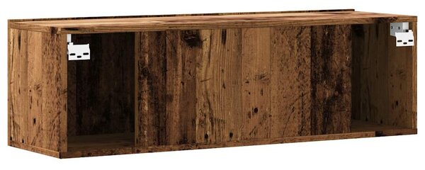 Antik fa színű szerelt fa fali TV-szekrény 100 x 30 x 30 cm