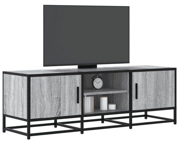 Szürke sonoma színű szerelt fa és fém TV-szekrény 120x35x41 cm