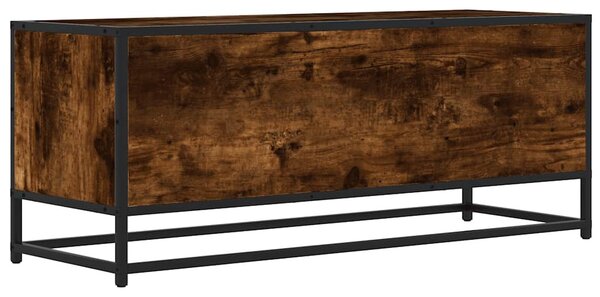 Füstös tölgy színű szerelt fa és fém TV-szekrény 100x34,5x40 cm
