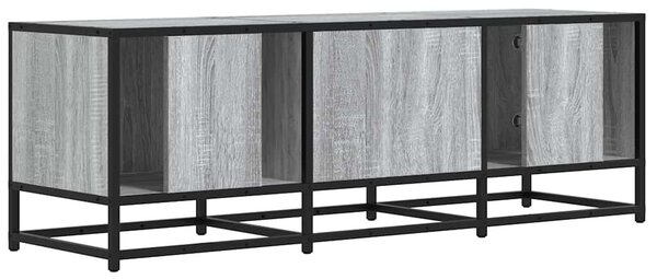 Szürke sonoma színű szerelt fa és fém TV-szekrény 120x35x41 cm