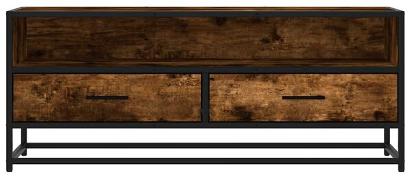 Füstös tölgy színű szerelt fa és fém TV-szekrény 100x34,5x40 cm