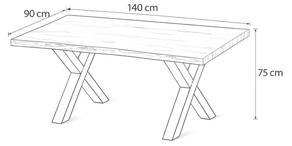 Perico étkezőasztal 140, tölgy