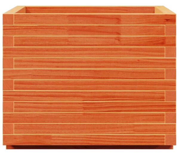 Viaszbarna tömör fenyőfa kerti virágláda 60 x 60 x 49,5 cm
