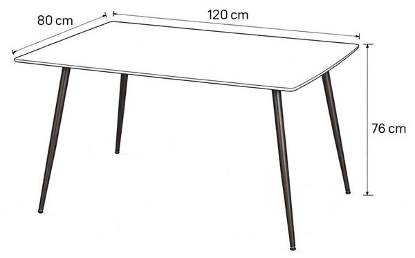 Pelotas étkezőasztal 120, természetes fa