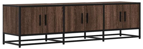 Barna tölgy színű szerelt fa és fém TV-szekrény 150x35x41 cm