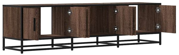 Barna tölgy színű szerelt fa és fém TV-szekrény 150x35x41 cm