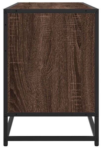 Barna tölgy színű szerelt fa és fém TV-szekrény 150x35x41 cm