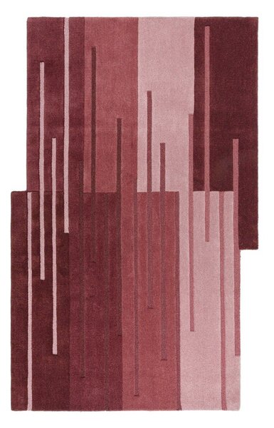 Borvörös kézi szövésű gyapjú szőnyeg 150x240 cm Split Ombre Shaped – Flair Rugs