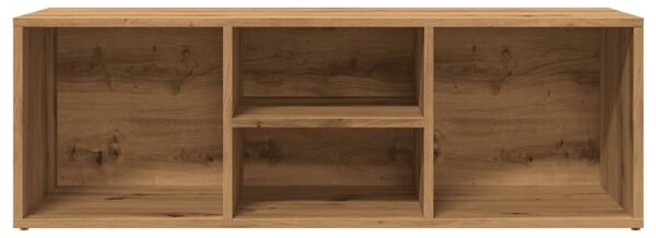 Kézműves tölgy színű szerelt fa cipőtároló pad 105 x 35 x 35 cm
