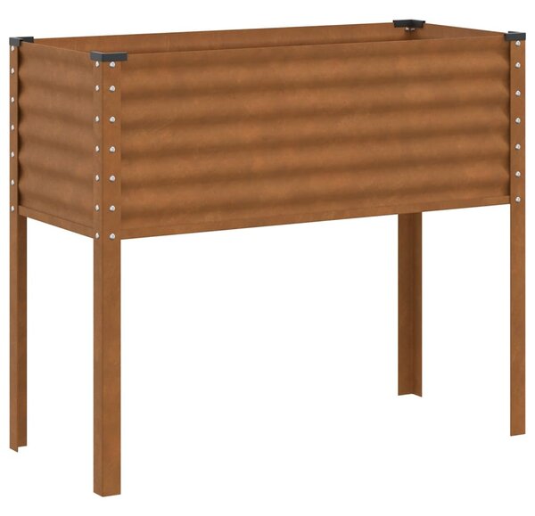 Kerti virágláda 100 x 45 x 90 cm időjárásálló acélból