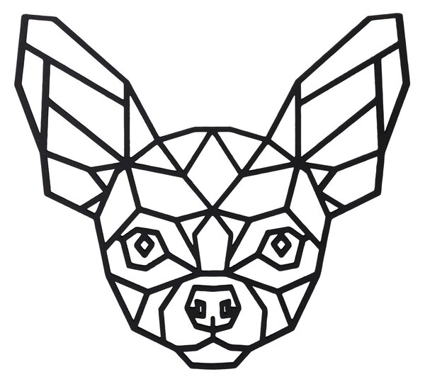 AtmoWood Geometrikus fakép - Chihuahua 30 cm Szín:: Fekete