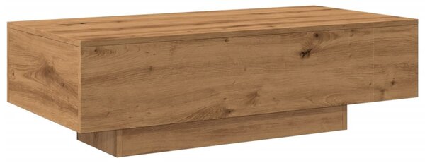 Kézműves tölgy színű szerelt fa dohányzóasztal 100x49,5x31 cm
