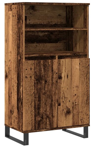 Antik fa színű szerelt fa magasszekrény 60 x 36 x 110 cm
