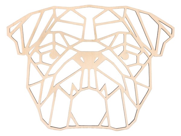 AtmoWood Geometrikus fakép - Angol bulldog 30 cm Szín:: Természetes