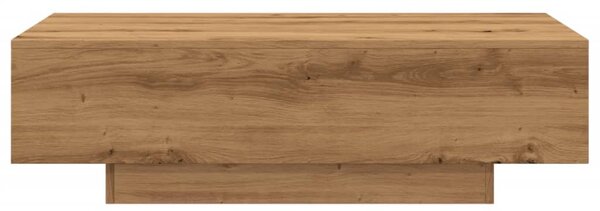 Kézműves tölgy színű szerelt fa dohányzóasztal 100x49,5x31 cm