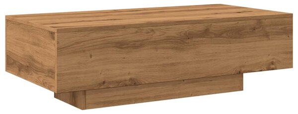 Kézműves tölgy színű szerelt fa dohányzóasztal 100x49,5x31 cm