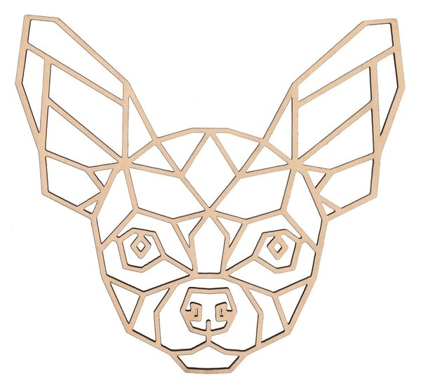 Atmowood Geometrikus fakép - Chihuahua 65 cm Szín:: Természetes