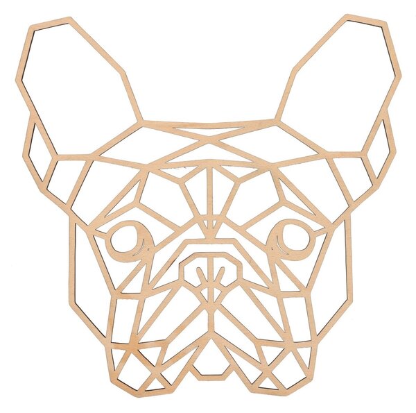 Atmowood Geometrikus fakép - Francia bulldog 65 cm Szín:: Természetes