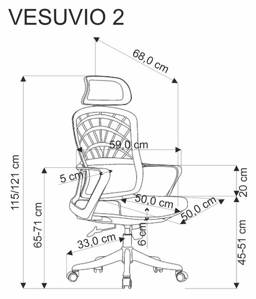Vesuvio 2 forgószék, billenő mechanika (Szín: szürke/fehér/fahéj)