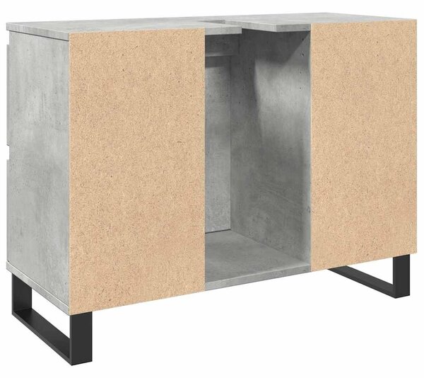 Betonszürke szerelt fa mosdószekrény 80 x 33 x 60 cm