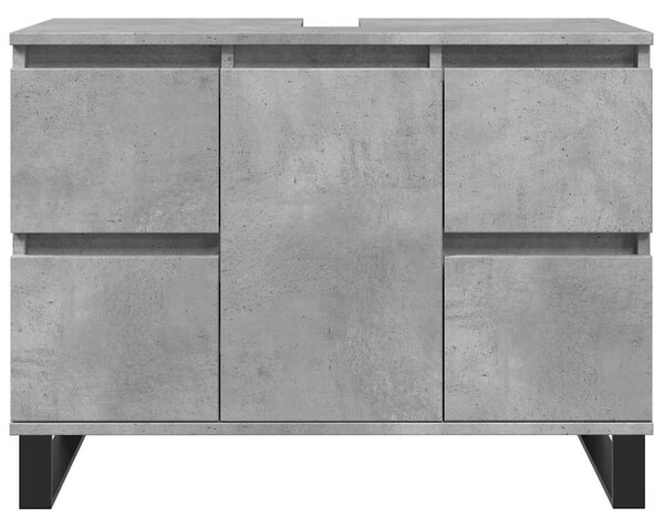 Betonszürke szerelt fa mosdószekrény 80 x 33 x 60 cm