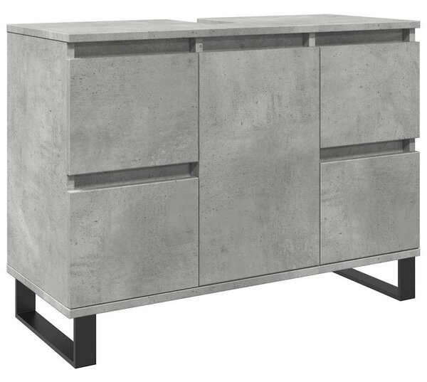 Betonszürke szerelt fa mosdószekrény 80 x 33 x 60 cm