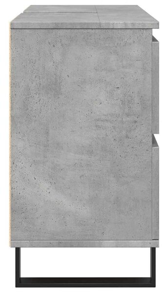 Betonszürke szerelt fa mosdószekrény 80 x 33 x 60 cm