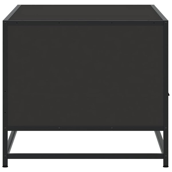 Fekete szerelt fa és fém dohányzóasztal 100 x 50 x 45 cm