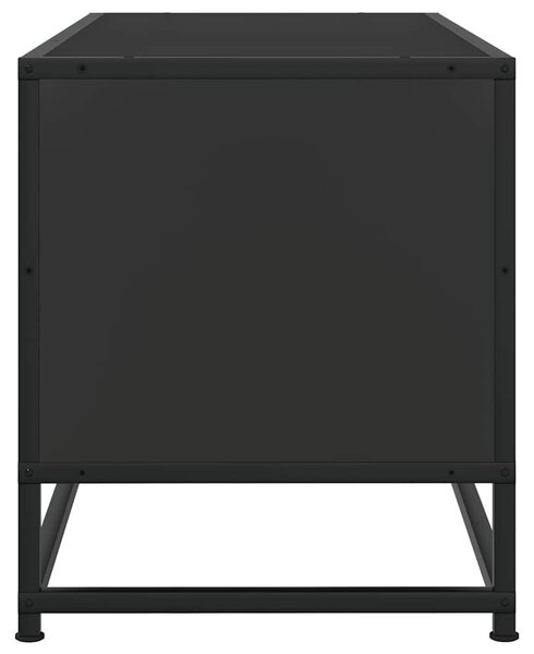 Fekete szerelt fa és fém TV-szekrény 100x34,5x40 cm