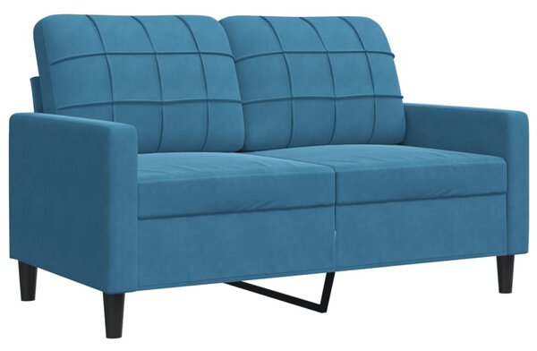 Kétszemélyes kék bársony kanapé 120 cm