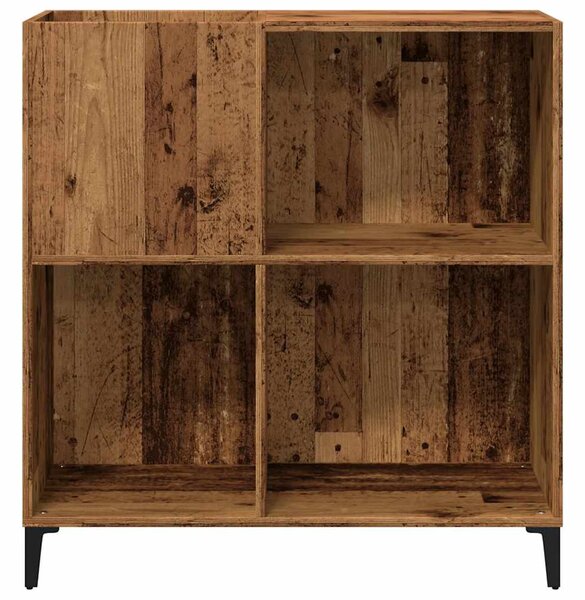 Antik fa színű szerelt fa hanglemezszekrény 84,5 x 38 x 89 cm