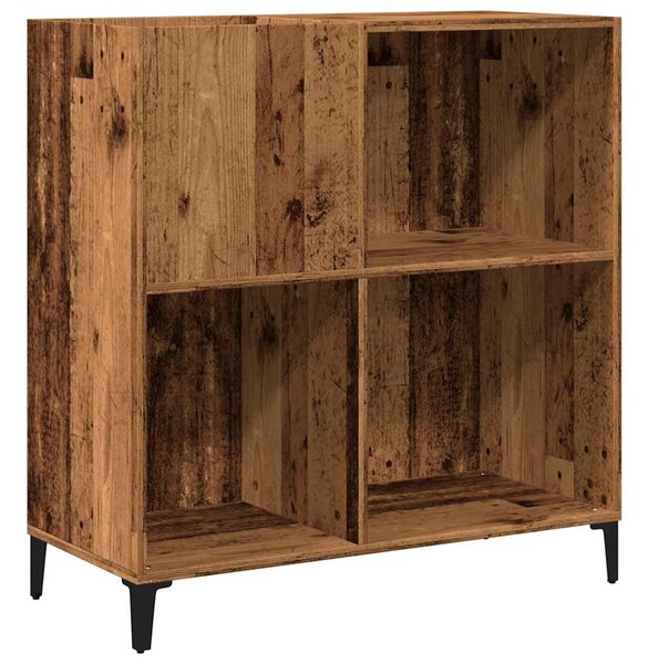 Antik fa színű szerelt fa hanglemezszekrény 84,5 x 38 x 89 cm