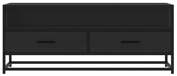 Fekete szerelt fa és fém TV-szekrény 100x34,5x40 cm