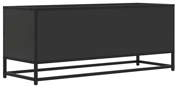 Fekete szerelt fa és fém TV-szekrény 100x34,5x40 cm