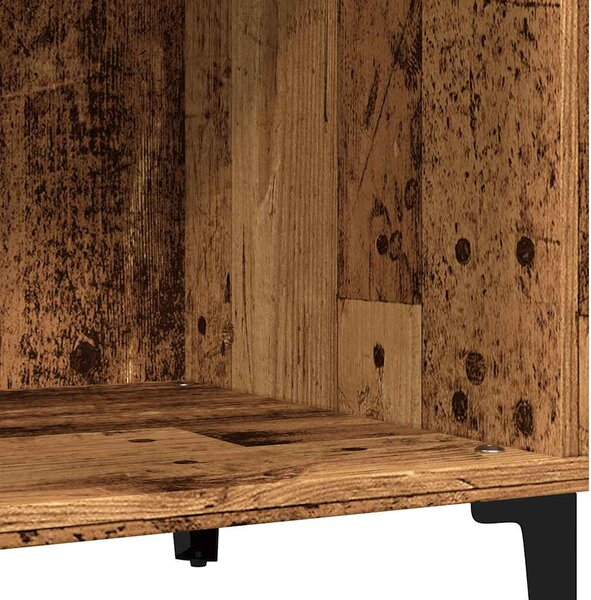 Antik fa színű szerelt fa hanglemezszekrény 84,5 x 38 x 89 cm