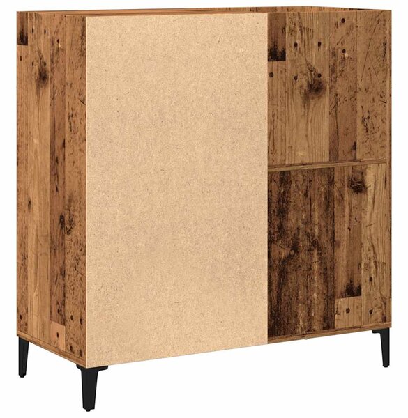 Antik fa színű szerelt fa hanglemezszekrény 84,5 x 38 x 89 cm