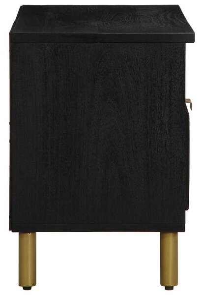 Fekete szerelt fa TV-szekrény 80 x 33 x 46 cm