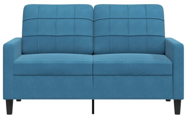 Kétszemélyes kék bársony kanapé 120 cm