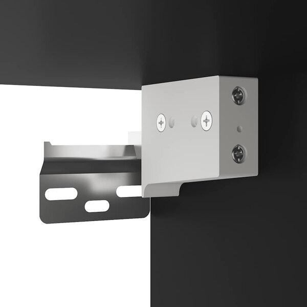 Fekete szerelt fa és fém TV-szekrény 100x31x39,5 cm
