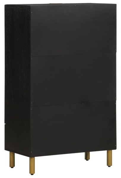 Fekete szerelt fa magasszekrény 60 x 33 x 100 cm