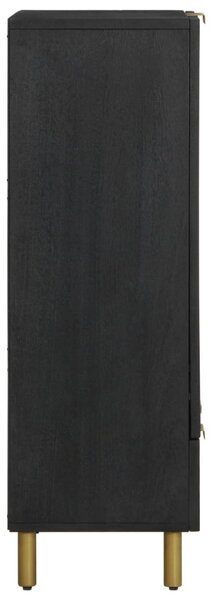 Fekete szerelt fa magasszekrény 60 x 33 x 100 cm