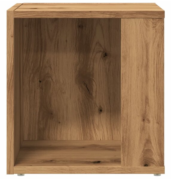 Kézműves tölgy színű szerelt fa kisszekrény 33 x 33 x 34 cm