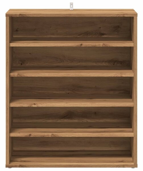 Kézműves tölgy színű szerelt fa cipősszekrény 60 x 35 x 70 cm