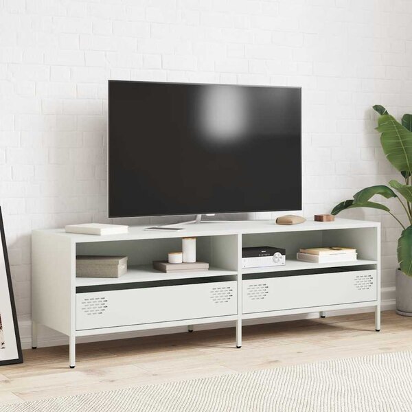 Fehér hidegen hengerelt acél TV-szekrény 135 x 39 x 43,5 cm