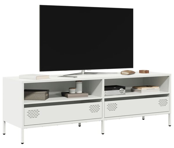 Fehér hidegen hengerelt acél TV-szekrény 135 x 39 x 43,5 cm