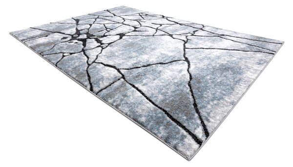 Modern COZY szőnyeg 8873 Cracks, repedt beton - Structural két szintű gyapjú világos szürke / kék